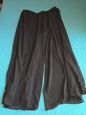 Wide-Leg Black Palazzo Pants — Women Size L